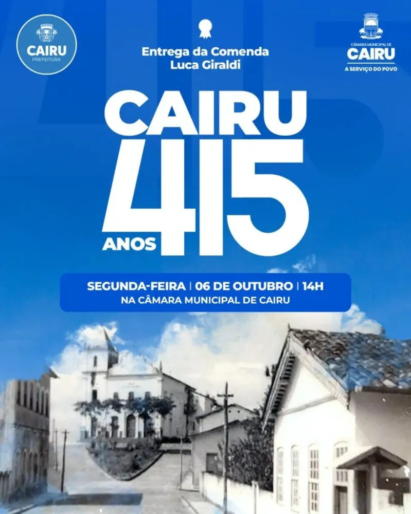 SOLENIDADE HISTÓRICA EM CAIRU CELEBRA OS 415 ANOS DO MUNICÍPIO